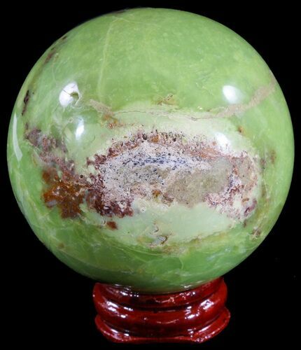 Polished Green Opal Sphere - Madagascar #55072